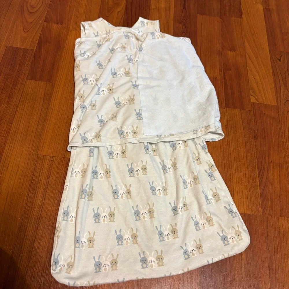 Halo SleepSack Swaddle in Light Blue with Rabbit Pattern - Picture 5 of 5